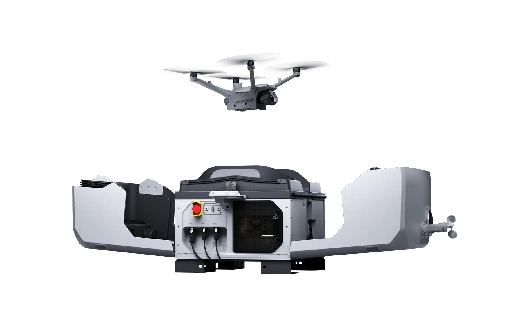 Dron automatizado despegando rápidamente desde DJI Dock 3