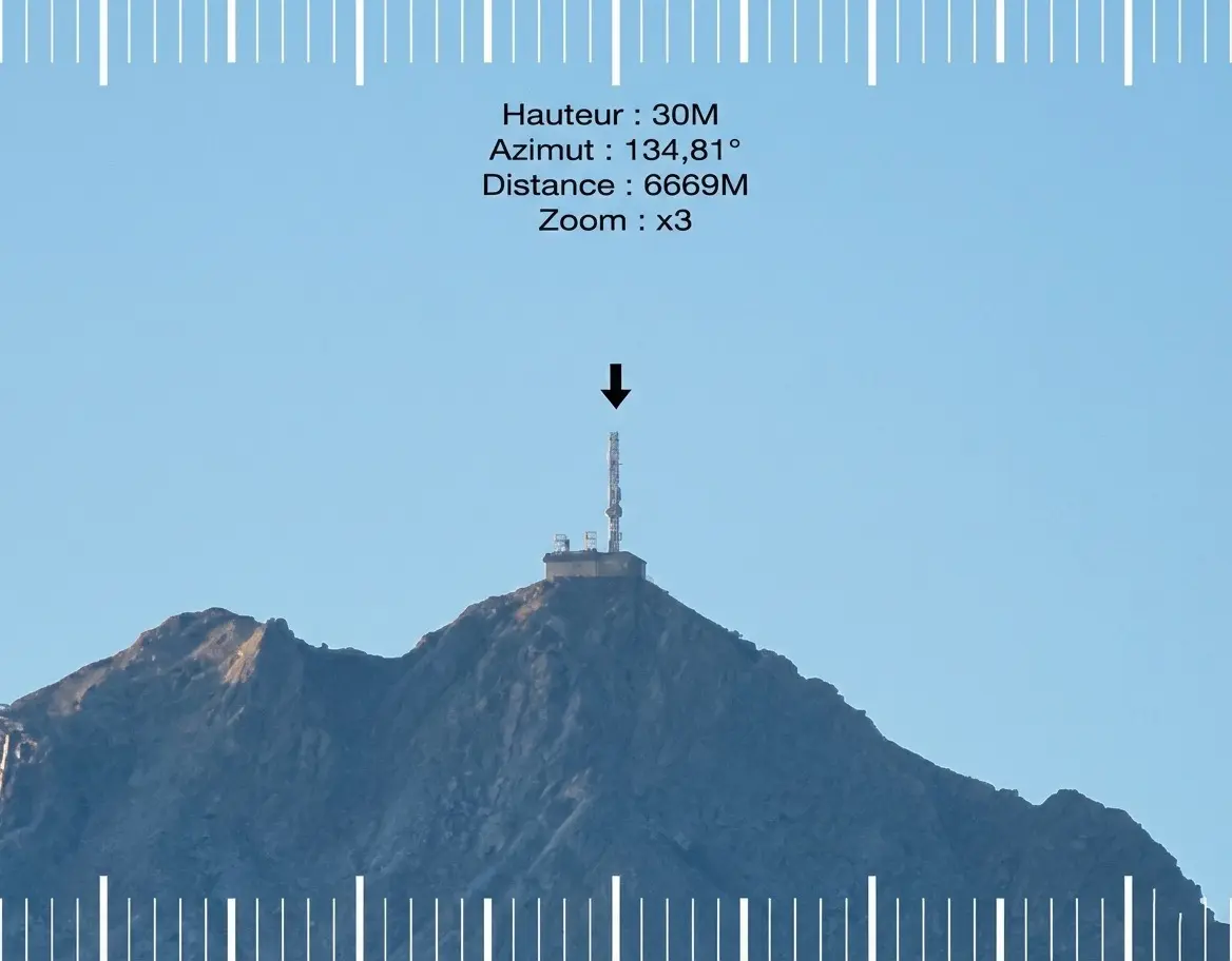 Infraestructura de telecomunicaciones identificada durante una comprobación de línea de vista con zoom x3